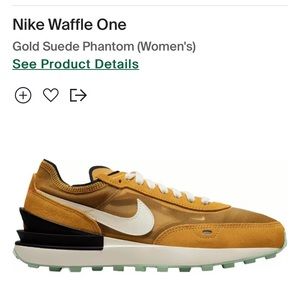 Nike Waffle One Gold Suede Phantom